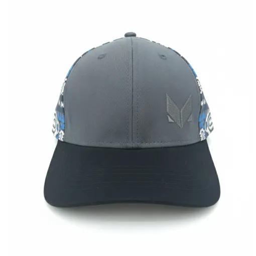 Grey & Black Cap with Traditional Jamdani Design